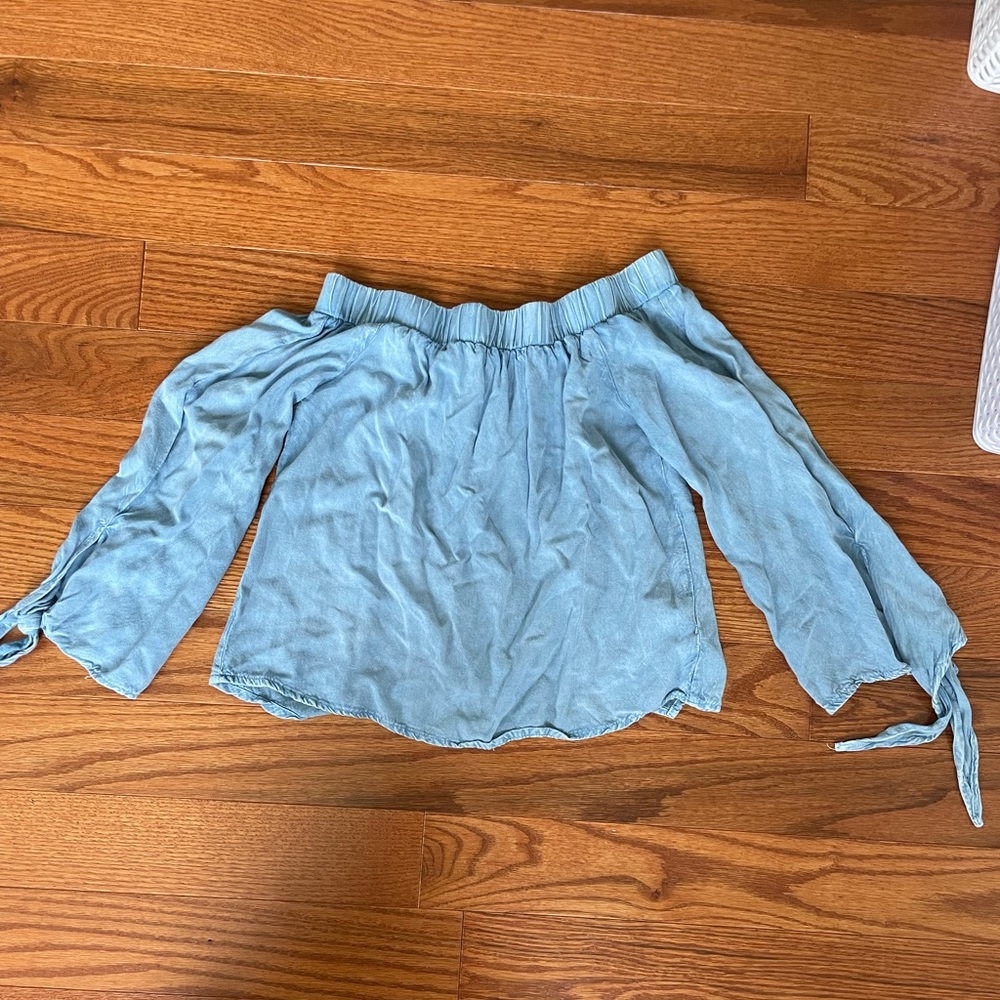 Off the Shoulder Blue Top